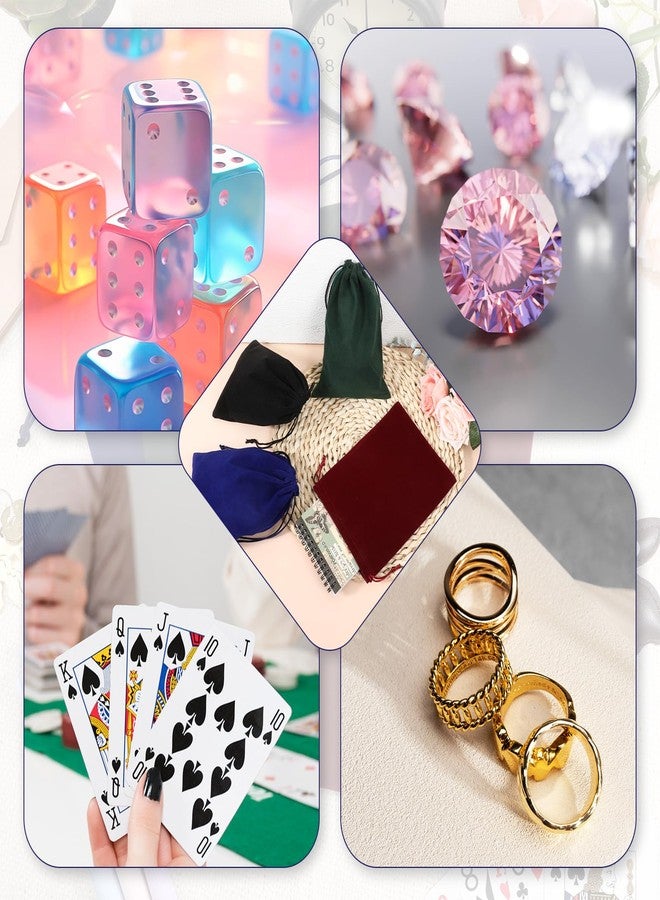 Qulkws 4 Pcs Jewelry Velvet Bags Soft Velvet Gift Bags 5.7'' x7.8'' 4 Colors Package Drawstring Pouch Gift Fabric Cloth Bag for Jewelry Crystal Gifts - Image 4
